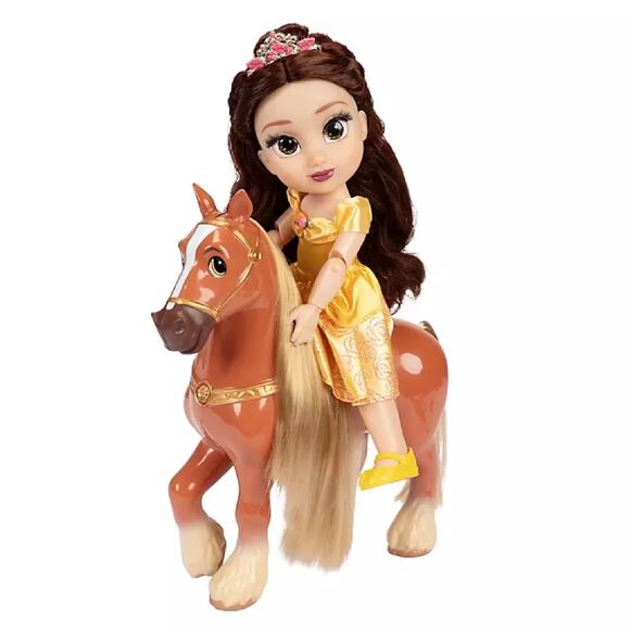 Disney  Large 14" Princess Belle Articulated Toddler Doll & Philippe NIB - Picture 3 of 3